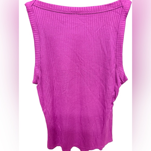 New Zenana Sleeveless Ribbed Knit Top - Raspberry Color - Picture 2 of 4